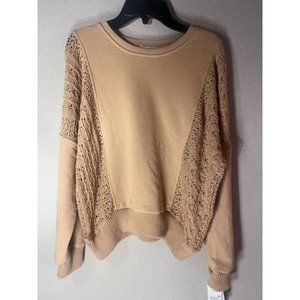 High Quality Women Long Sleeve Sweatshirt & Sweatpants Set - Tan